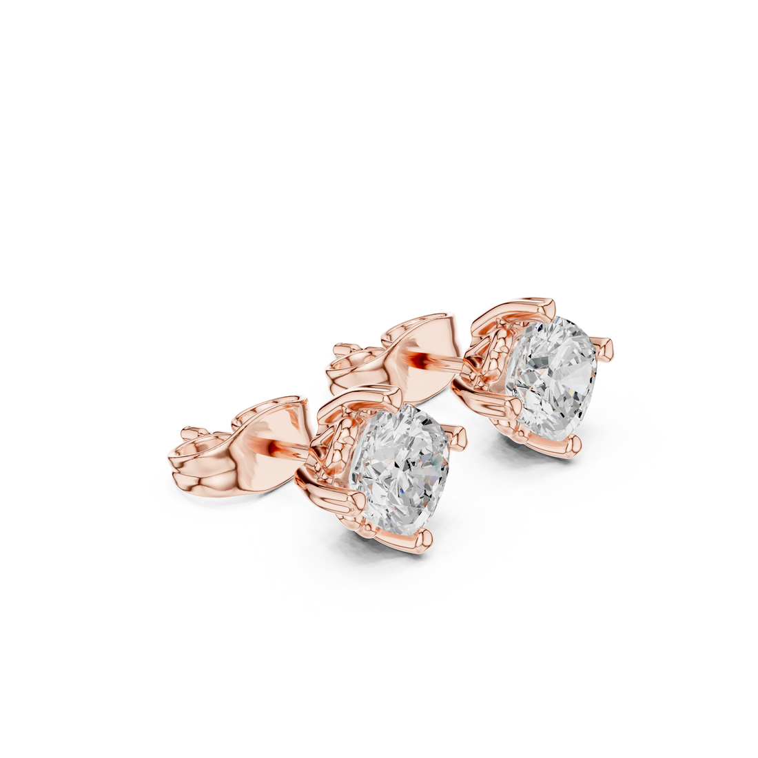 0.75 CT Lab Diamond Cushion-Cut Solitaire Studs