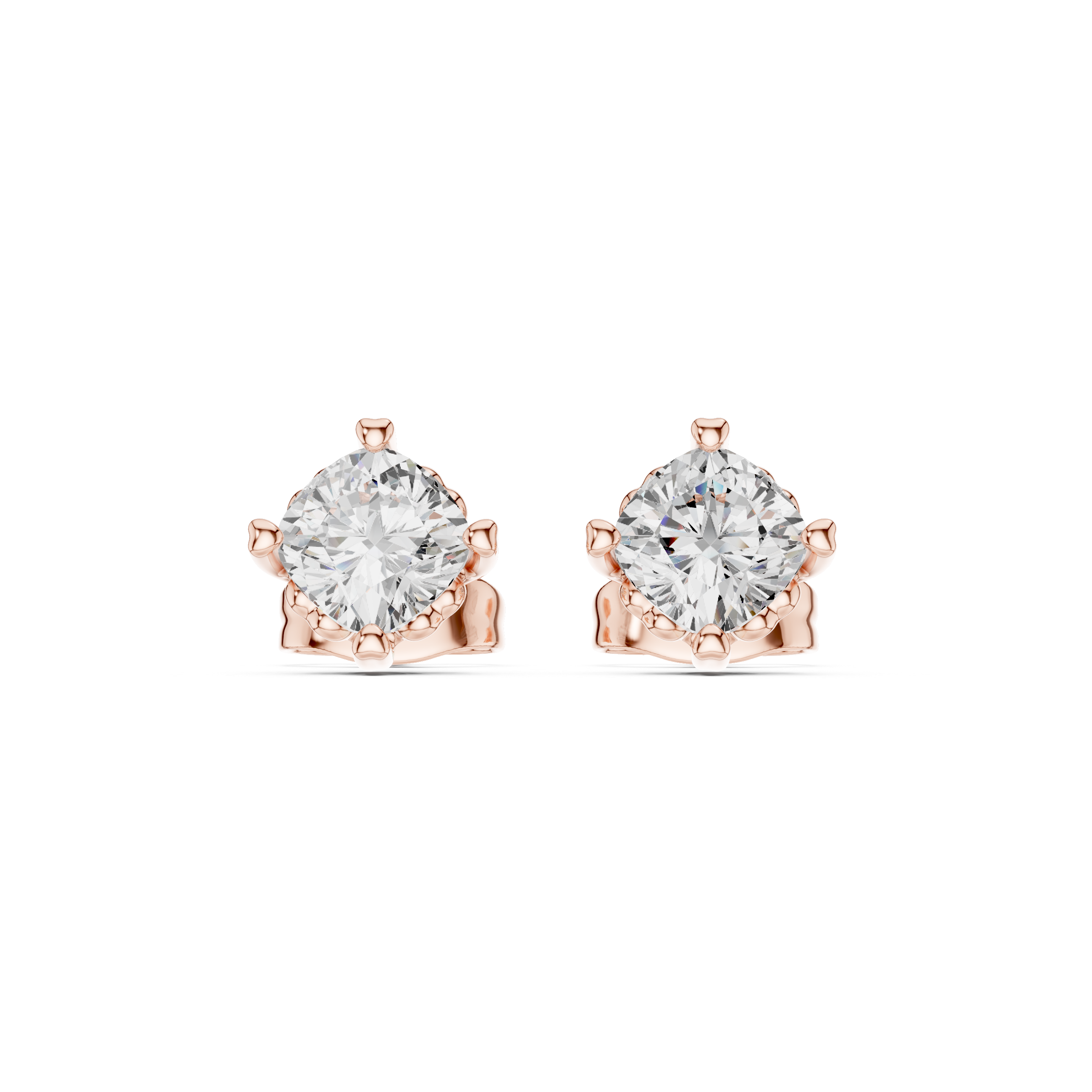 0.75 CT Lab Diamond Cushion-Cut Solitaire Studs