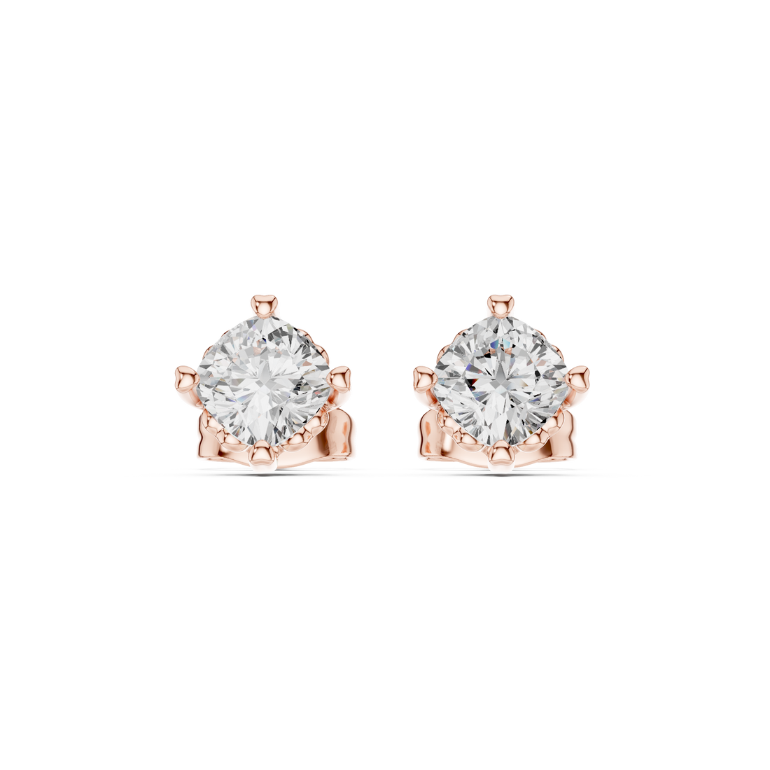 0.75 CT Lab Diamond Cushion-Cut Solitaire Studs