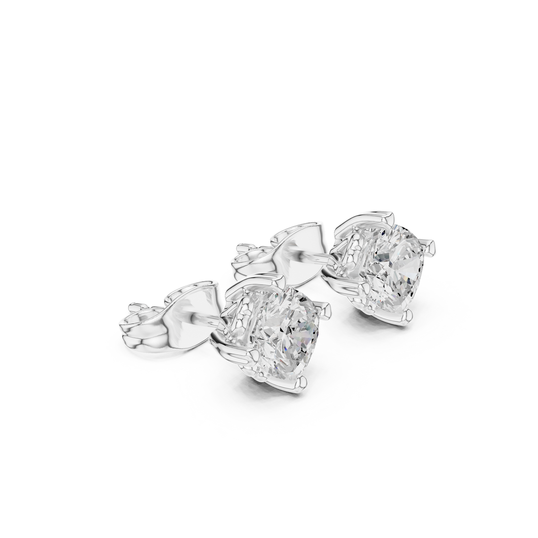 0.75 CT Lab Diamond Cushion-Cut Solitaire Studs