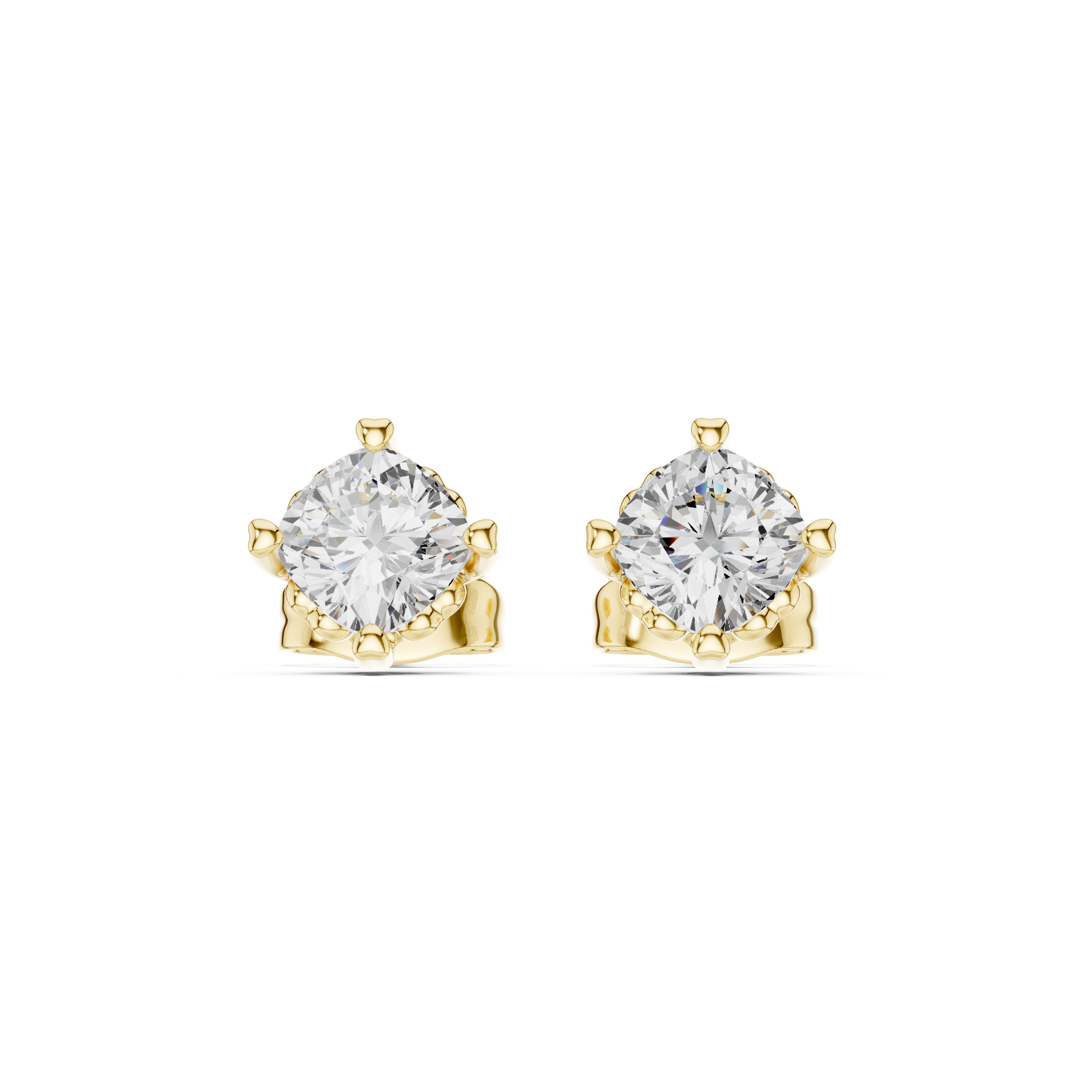 0.75 CT Lab Diamond Cushion-Cut Solitaire Studs