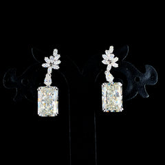 Exquisite 12.19ct Radiant-Cut Lab-Grown Diamond Stud Earrings