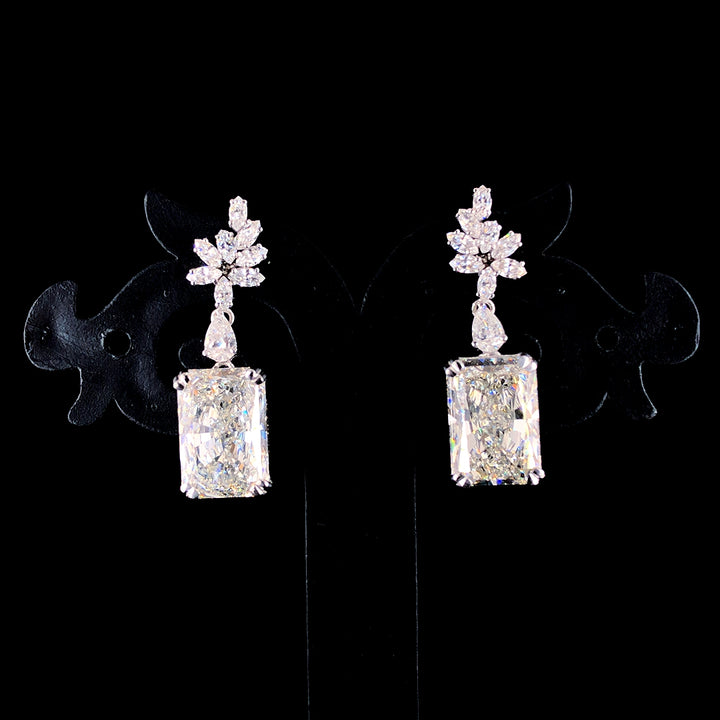 12.27ct Lab-Grown Radiant Diamond Earrings – Sustainable Brilliance.