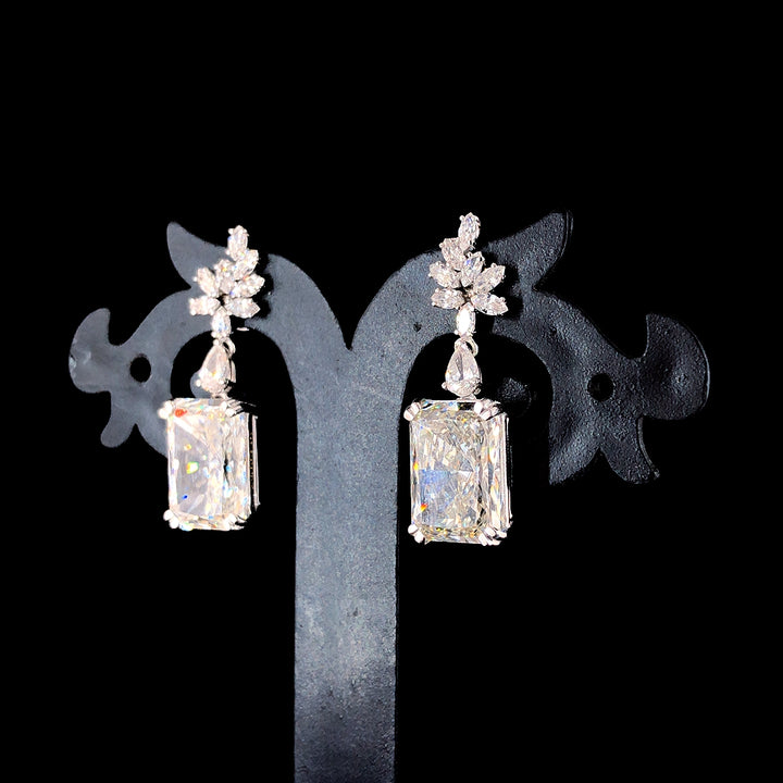 12.27ct Lab-Grown Radiant Diamond Earrings – Sustainable Brilliance.
