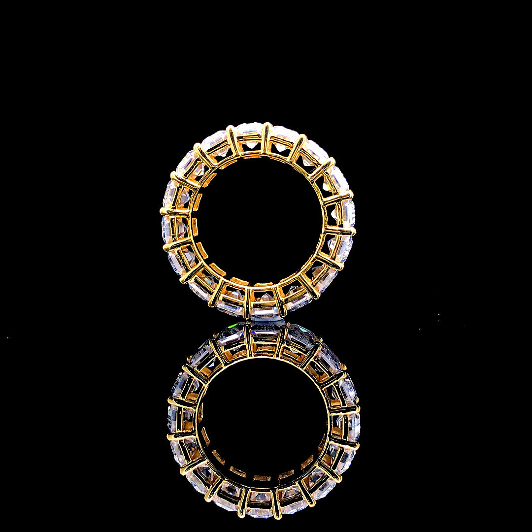 8.56ct Lab-Grown Diamond Emerald Eternity Band In 18k Yellow Gold