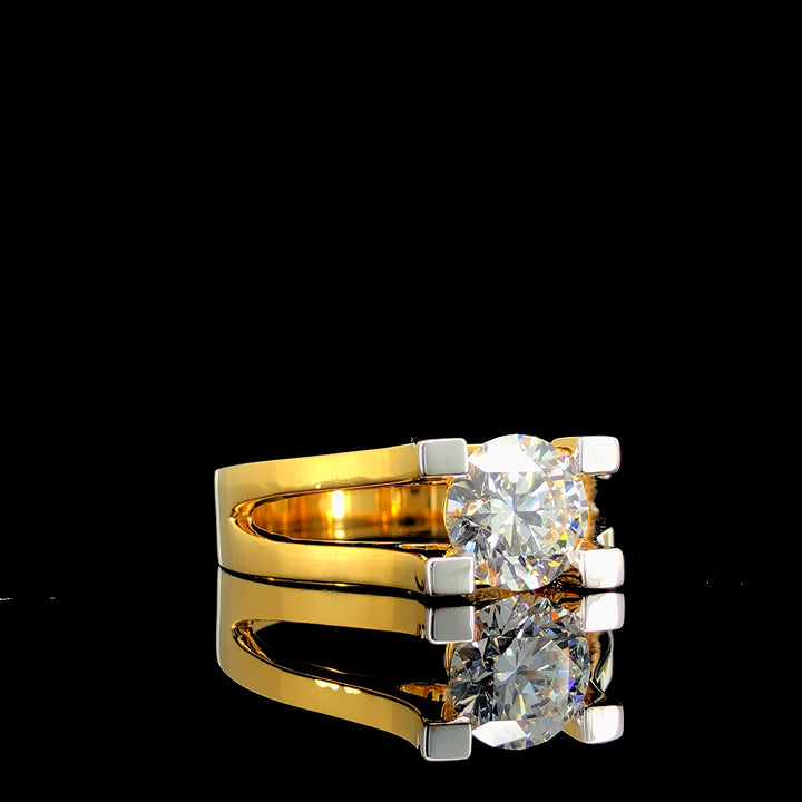2.56ct Lab-Grown Diamond Ring in 18K Yellow Gold