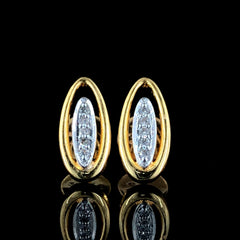 14K yellow Gold 0.05ct Natural Diamond Earrings