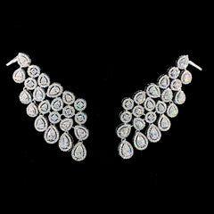 Radiant Sophistication: 14K White Gold 5.14ct Lab-Grown Diamond Earrings