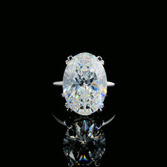 Exquisite 14K White Gold 7.33ct Oval Lab-Grown Diamond Ring