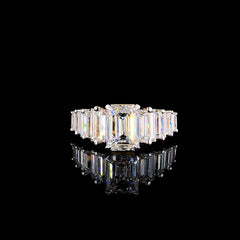 Elegant 14K Yellow Gold 3.62ct Emerald Cut Lab-Grown Diamond Ring