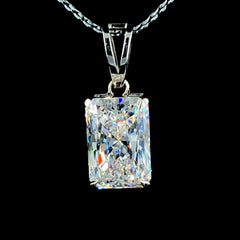 Elegant 14K White Gold 5.01ct Radiant Lab-Grown Diamond Pendant