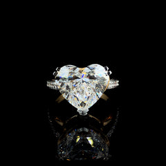 Radiant 14K Yellow Gold Ring with 7.55ct Heart-Shaped Lab-Grown Diamond.