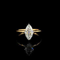 Chic 14K Yellow Gold Ring Featuring 1.12ct Marquise Lab-Grown Diamond.