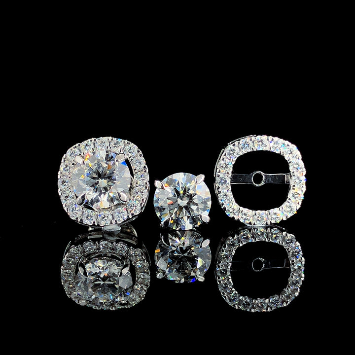 4.94ct Round Lab Diamond Studs in 14K Gold | SolitaireMart