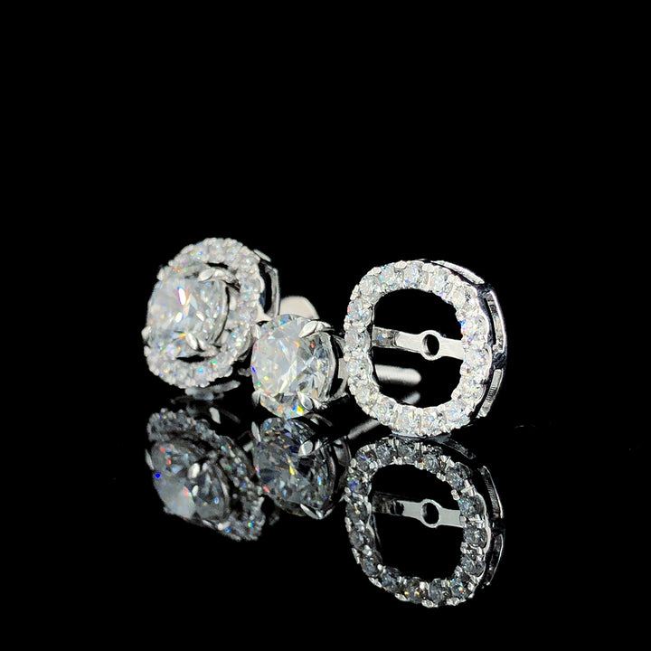 4.94ct Round Lab Diamond Studs in 14K Gold | SolitaireMart