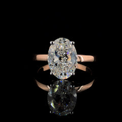 2.1ct Lab-Grown Diamond Oval Ring in 14K Rose Gold