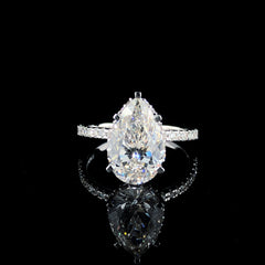 2.61 Carat Lab-Grown Diamond Pear-Shaped Ring in 14K White Gold