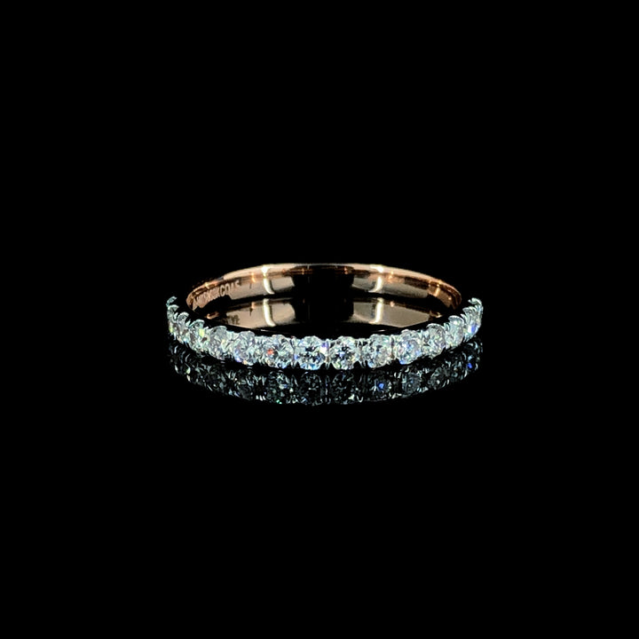 0.32ct Lab-Grown Diamond Half Band Ring in 14K Rose Gold.
