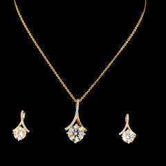 4.895 Carat Lab-Grown Diamond Pendant with Earrings in 18K Yellow Gold