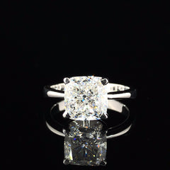 3.02ct Lab-Grown Diamond Cushion Cut Ring in 14K White Gold