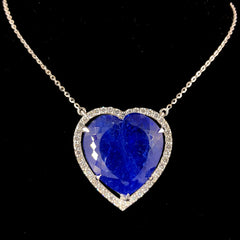 Exquisite 49.71ct Tanzanite Stone And 1.33ct Lab-Grown Diamond Pendant In 14k White Gold