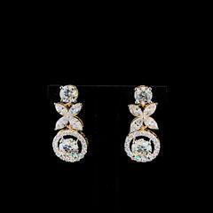 Elegant 5.85ct Lab-Grown Diamond Cluster Earrings in 14k Yellow Gold