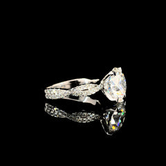 3.903ct Lab-Grown Diamond Round Ring In 18k White Gold