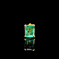0.28ct Natural Emerald Stone Nose pin In 14k Yellow Gold