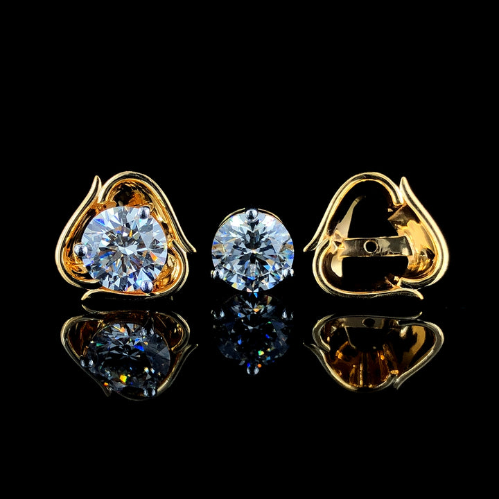 4.06ct Lab Diamond Studs in 18K Yellow Gold | SolitaireMart