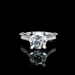 3.515ct Lab-Grown Diamond Round Ring in 14K White Gold