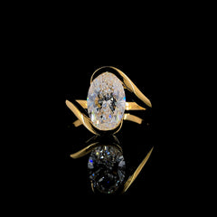 Stunning 2.01ct Lab-Grown Diamond Oval Ring In 18K Yellow Gold