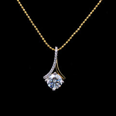 2.23 Carat Lab-Grown Diamond Round Pendant in 14K Yellow Gold