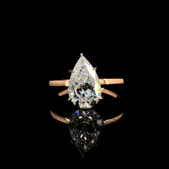 2.04Carat Lab-Grown Diamond Pear Shape Ring in 18K Rose Gold