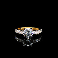 1.75ct Lab-Grown Diamond Round Ring In 18K Yellow Gold