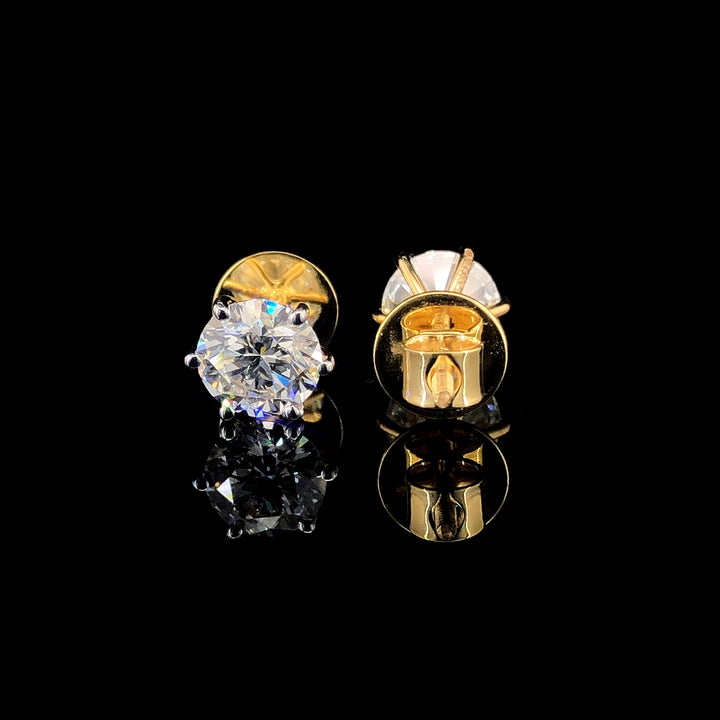 2.2ct Round Lab Diamond Studs 14K Gold | SolitaireMart