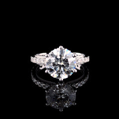 3.67ct Lab-Grown Diamond Round Ring in 18K White Gold