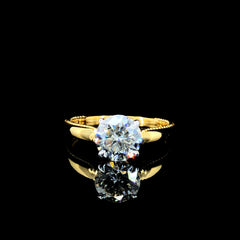 1.09ct Lab-Grown Diamond Round Ring in 18K Yellow Gold