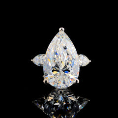 Stunning 10.81ct Lab-Grown Diamond Pear Ring In 14K White Gold