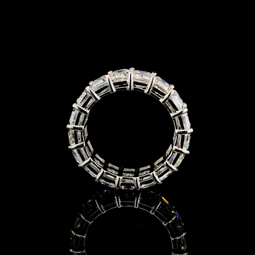 8.94ct Lab-Grown Diamond Emerald Band In 14k White Gold.