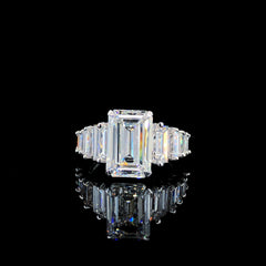6.56ct Lab-Grown Diamond Emerald Shape Ring In 14K White Gold