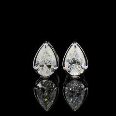 2.01ct Lab-Grown Diamond Pear Studs Earring In 18k White Gold