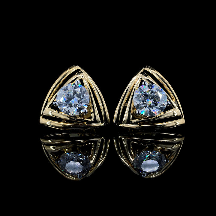 4.22ct Lab Diamond Studs in Yellow Gold | SolitaireMart