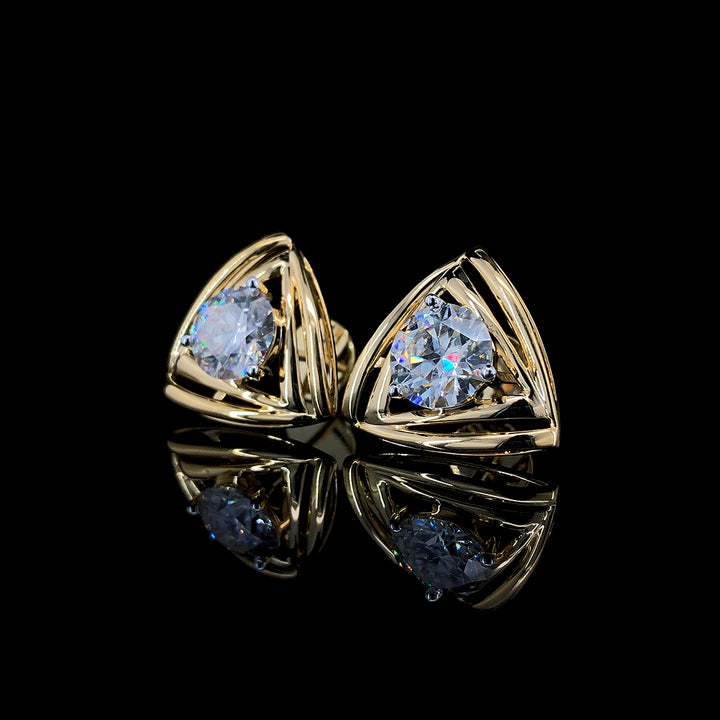 4.22ct Lab Diamond Studs in Yellow Gold | SolitaireMart