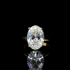 5.27ct Lab-Grown Diamond Oval Shape Ring In 14k Yellow Gold