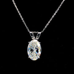 10.12ct Lab-Grown Diamond Oval Pendant In 14k White Gold