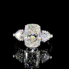 5.38ct Lab-Grown Diamond Cushion & Heart Shape Ring In 14k White Gold