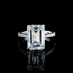 5.49ct Lab-Grown Diamond Emerald Shape Ring In 14k White Gold