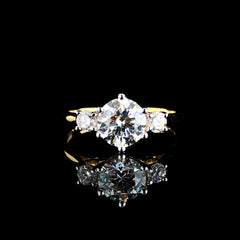1.31ct Lab-Grown Diamond Round Shape Ring In 14k Yellow Gold