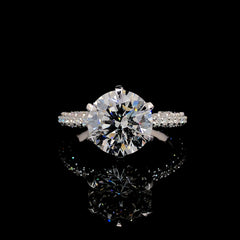 4.24ct Lab-Grown Diamond Round Ring In 14k White Gold