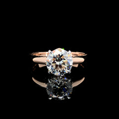 2.03ct Lab-Grown Diamond Round Shape Ring In 14k Rose Gold